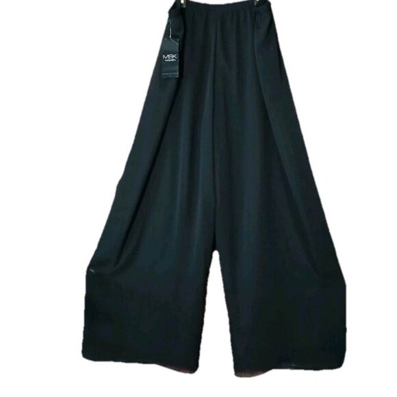 MSK Palazzo Pants Plus Size 3X Sheer Mesh Wide Leg Flowy Black Lined Elastic New - Picture 6 of 6